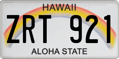 HI license plate ZRT921