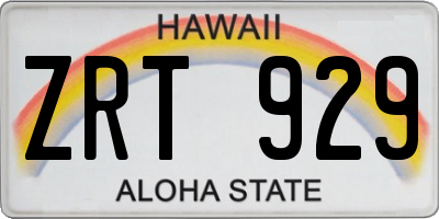 HI license plate ZRT929