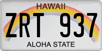 HI license plate ZRT937