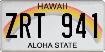 HI license plate ZRT941