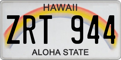 HI license plate ZRT944