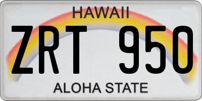 HI license plate ZRT950