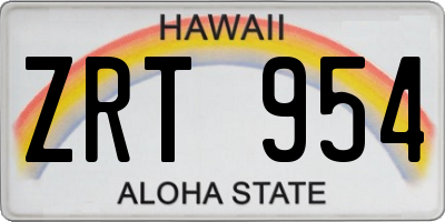 HI license plate ZRT954