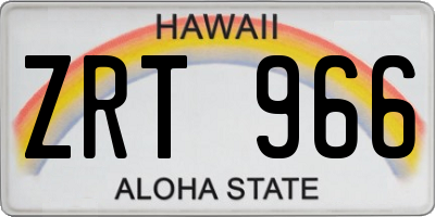 HI license plate ZRT966