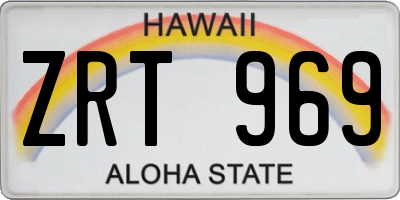 HI license plate ZRT969