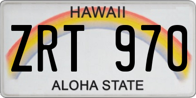 HI license plate ZRT970