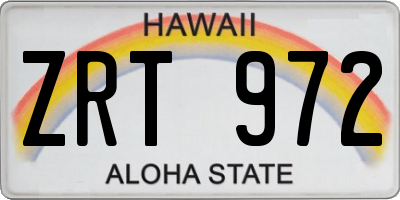 HI license plate ZRT972