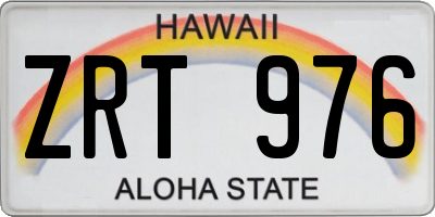 HI license plate ZRT976