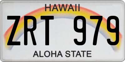 HI license plate ZRT979