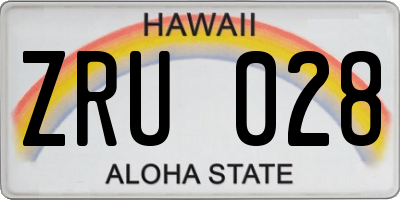 HI license plate ZRU028