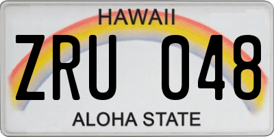 HI license plate ZRU048