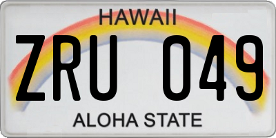 HI license plate ZRU049