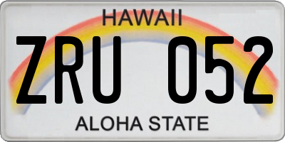 HI license plate ZRU052