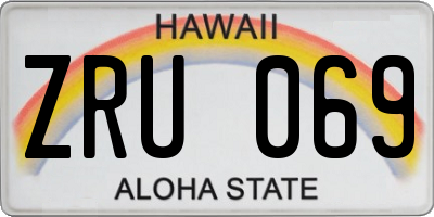 HI license plate ZRU069