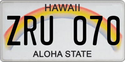 HI license plate ZRU070