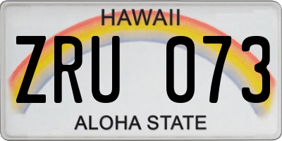 HI license plate ZRU073