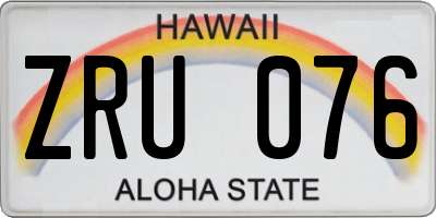 HI license plate ZRU076