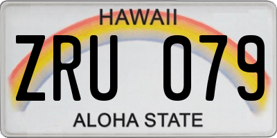HI license plate ZRU079