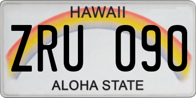 HI license plate ZRU090