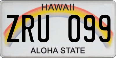 HI license plate ZRU099