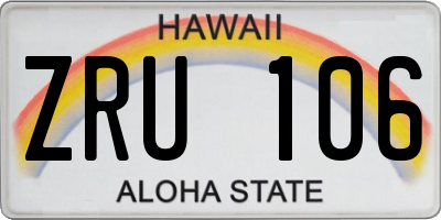 HI license plate ZRU106
