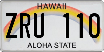 HI license plate ZRU110