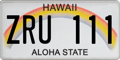 HI license plate ZRU111