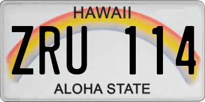 HI license plate ZRU114