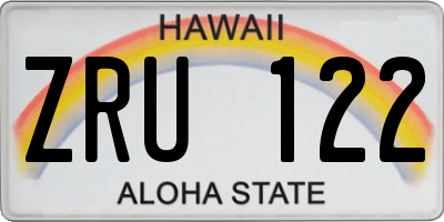 HI license plate ZRU122