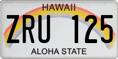 HI license plate ZRU125