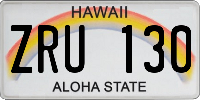 HI license plate ZRU130