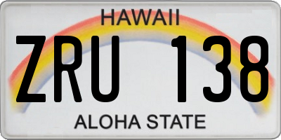 HI license plate ZRU138