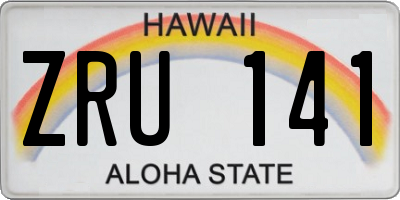 HI license plate ZRU141