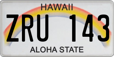HI license plate ZRU143