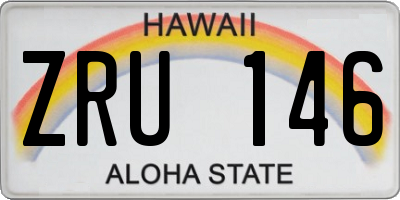 HI license plate ZRU146