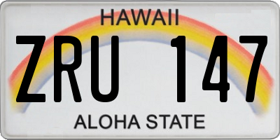 HI license plate ZRU147