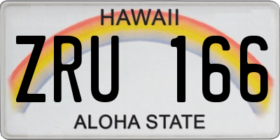 HI license plate ZRU166