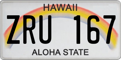 HI license plate ZRU167