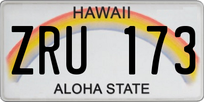 HI license plate ZRU173