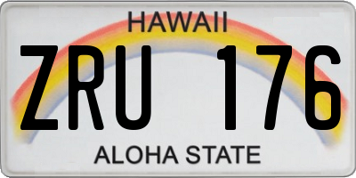 HI license plate ZRU176