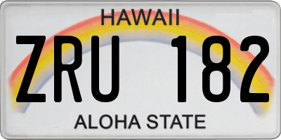 HI license plate ZRU182