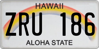 HI license plate ZRU186