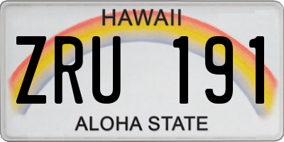 HI license plate ZRU191