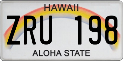 HI license plate ZRU198