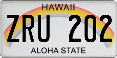 HI license plate ZRU202
