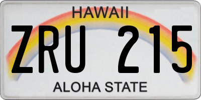 HI license plate ZRU215