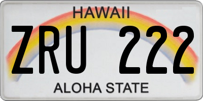 HI license plate ZRU222