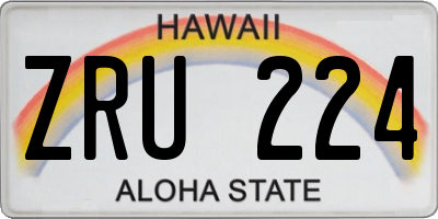 HI license plate ZRU224