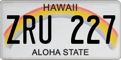 HI license plate ZRU227