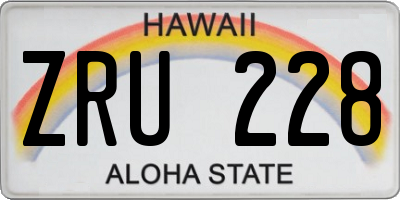 HI license plate ZRU228